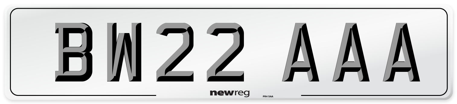 BW22 AAA Number Plate from New Reg
